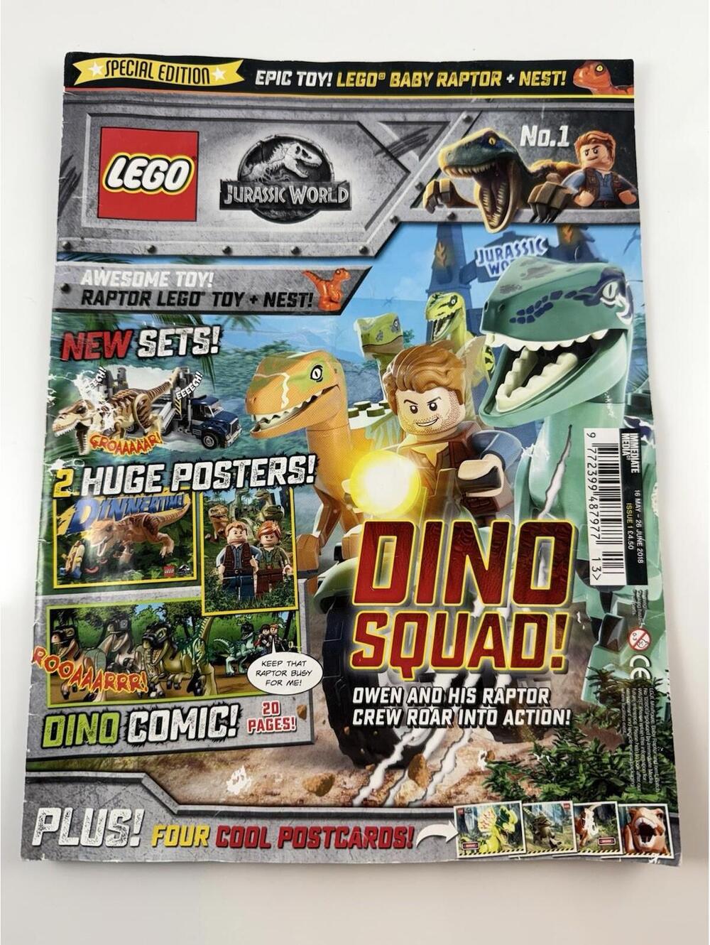RARE Lego Jurassic World Magazine  16 May - 26 June 2018 NO Dino Or Figurine
